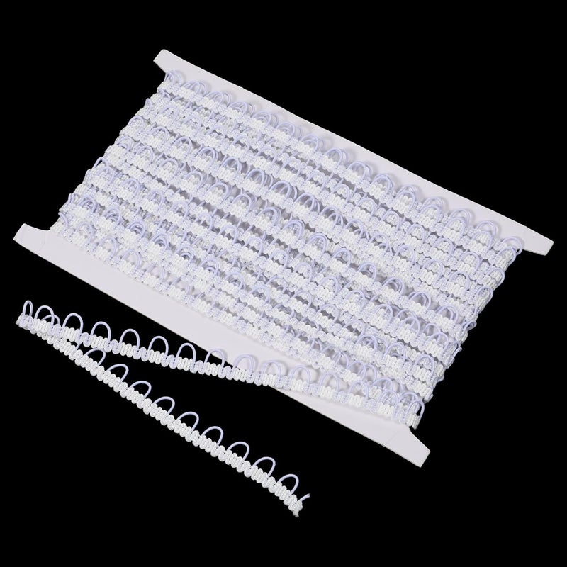 Fyntave 10 Yards Braid Trim with Elastic Button Loop White Dress Zipper Extender Sewing Embellishment Bridal Button Loops Upholstery Sewing Braid for Wedding Dress Corset DIY Crafts Jewelry Home Decor - Image 1